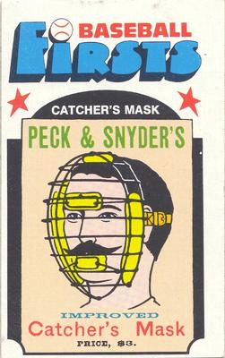 1976 Fleer Official Major League Patches - Baseball Firsts #4 Catcher's Mask Front