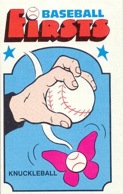 1976 Fleer Official Major League Patches - Baseball Firsts #10 Knuckleball Front