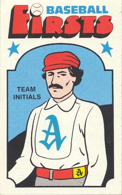 1976 Fleer Official Major League Patches - Baseball Firsts #31 Team Initials Front