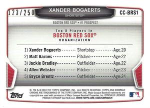 2013 Bowman - Chrome Cream of the Crop Mini Blue Refractors #CC-BRS1 Xander Bogaerts Back