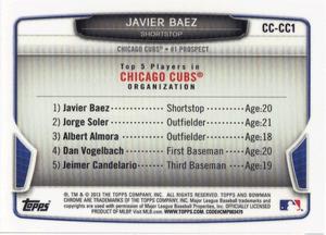 2013 Bowman - Chrome Cream of the Crop Mini Refractors #CC-CC1 Javier Baez Back