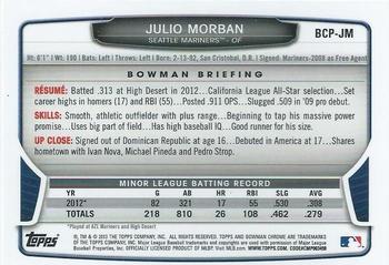 2013 Bowman - Chrome Prospect Autographs #BCP-JM Julio Morban Back