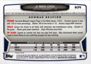 2013 Bowman - Chrome Prospects #BCP9 Ji-Man Choi Back