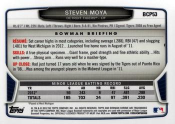 2013 Bowman - Chrome Prospects #BCP53 Steven Moya Back