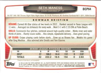 2013 Bowman - Chrome Prospects #BCP64 Seth Maness Back