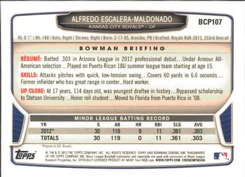 2013 Bowman - Chrome Prospects #BCP107 Alfredo Escalera-Maldonado Back