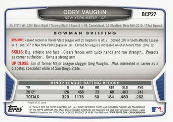 2013 Bowman - Chrome Prospects #BCP27 Cory Vaughn Back