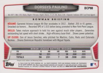 2013 Bowman - Chrome Prospects #BCP88 Dorssys Paulino Back
