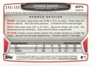 2013 Bowman - Chrome Prospects Refractors #BCP13 Tanner Rahier Back