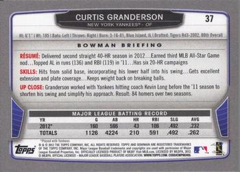 2013 Bowman - Gold #37 Curtis Granderson Back