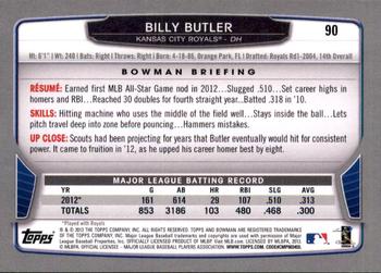 2013 Bowman - Gold #90 Billy Butler Back
