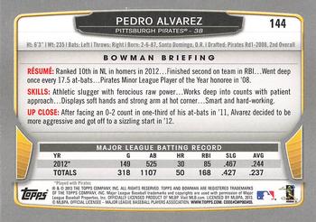 2013 Bowman - Gold #144 Pedro Alvarez Back