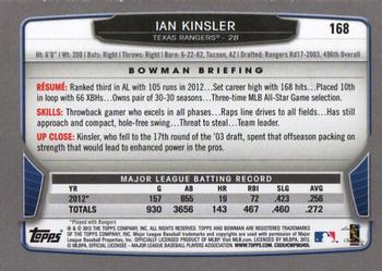 2013 Bowman - Gold #168 Ian Kinsler Back