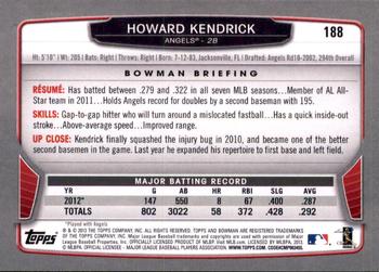 2013 Bowman - Gold #188 Howard Kendrick Back