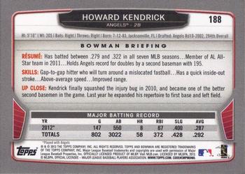 2013 Bowman - Hometown #188 Howard Kendrick Back