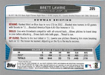 2013 Bowman - Hometown #205 Brett Lawrie Back
