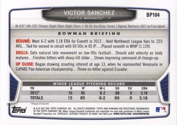 2013 Bowman - Prospects #BP104 Victor Sanchez Back