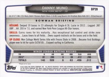 2013 Bowman - Prospects #BP28 Danny Muno Back