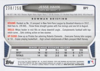 2013 Bowman - Prospects Orange #BP7 Jesse Hahn Back
