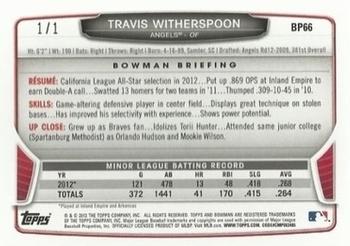 2013 Bowman - Prospects Red #BP66 Travis Witherspoon Back