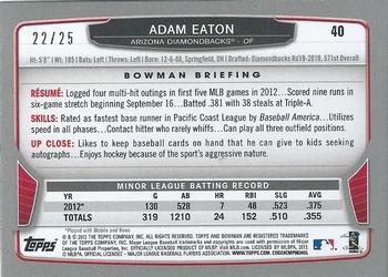 2013 Bowman - Red Ice #40 Adam Eaton Back