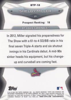 2013 Bowman - Top 100 Prospects #BTP-18 Shelby Miller Back