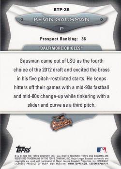 2013 Bowman - Top 100 Prospects #BTP-36 Kevin Gausman Back
