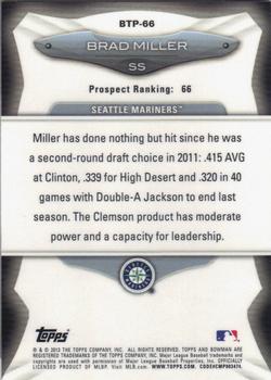 2013 Bowman - Top 100 Prospects #BTP-66 Brad Miller Back
