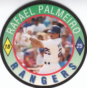 1992 Score Coca-Cola/Hardee's Major League Line-Up Discs #3 Rafael Palmeiro Front