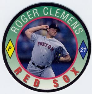 1992 Score Coca-Cola/Hardee's Major League Line-Up Discs #1 Roger Clemens Front