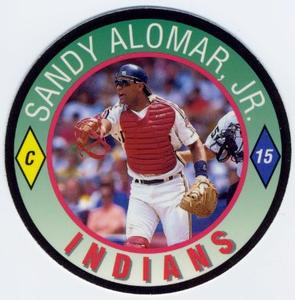 1992 Score Coca-Cola/Hardee's Major League Line-Up Discs #2 Sandy Alomar, Jr. Front