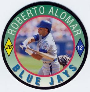1992 Score Coca-Cola/Hardee's Major League Line-Up Discs #4 Roberto Alomar Front
