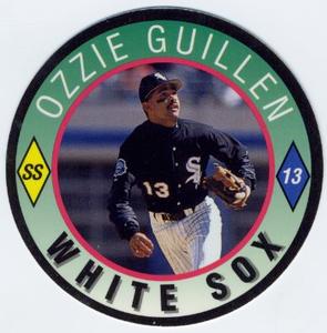 1992 Score Coca-Cola/Hardee's Major League Line-Up Discs #6 Ozzie Guillen Front