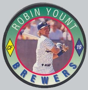 1992 Score Coca-Cola/Hardee's Major League Line-Up Discs #9 Robin Yount Front