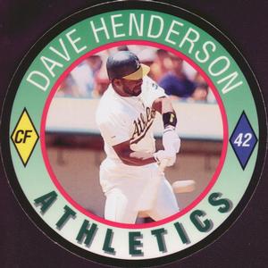 1992 Score Coca-Cola/Hardee's Major League Line-Up Discs #8 Dave Henderson Front