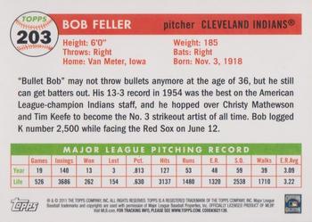 2011 Topps - 60 Years of Topps: The Lost Cards Original Back #203 Bob Feller Back