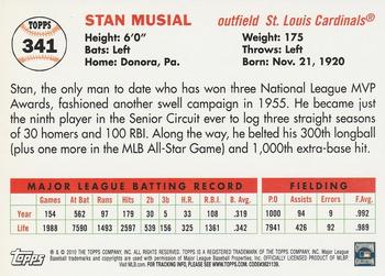 2011 Topps - 60 Years of Topps: The Lost Cards Original Back #341 Stan Musial Back