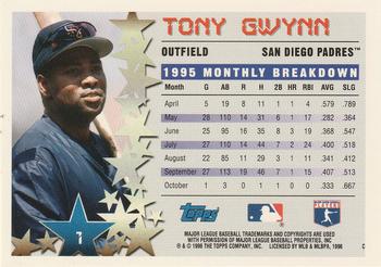 1996 Topps #1 Tony Gwynn Back