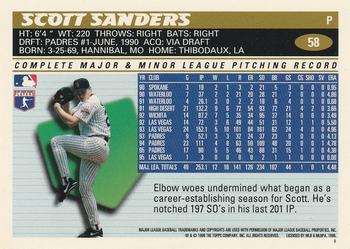 1996 Topps #58 Scott Sanders Back