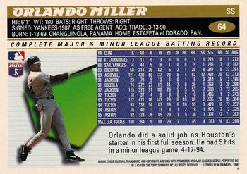 1996 Topps #64 Orlando Miller Back