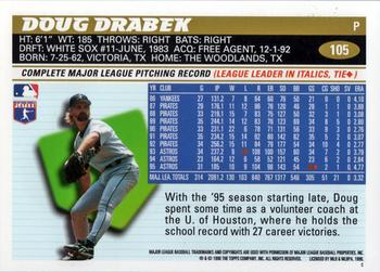 1996 Topps #105 Doug Drabek Back