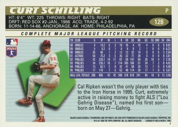 1996 Topps #128 Curt Schilling Back