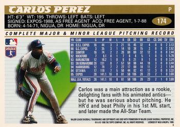 1996 Topps #174 Carlos Perez Back