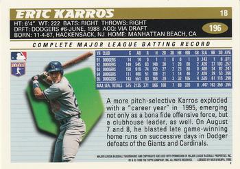 1996 Topps #196 Eric Karros Back