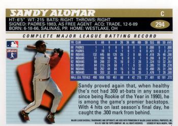 1996 Topps #294 Sandy Alomar Back