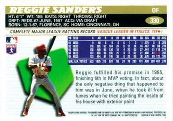 1996 Topps #330 Reggie Sanders Back