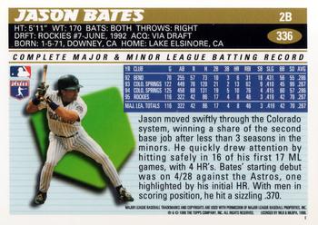 1996 Topps #336 Jason Bates Back
