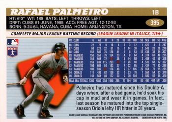1996 Topps #395 Rafael Palmeiro Back