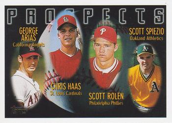 1996 Topps #434 George Arias / Chris Haas / Scott Rolen / Scott Spiezio Front