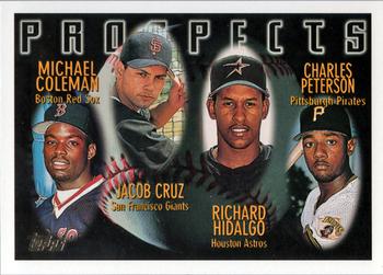 1996 Topps #438 Michael Coleman / Jacob Cruz / Richard Hidalgo / Charles Peterson Front